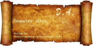 Demeter Alex névjegykártya