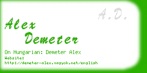 alex demeter business card